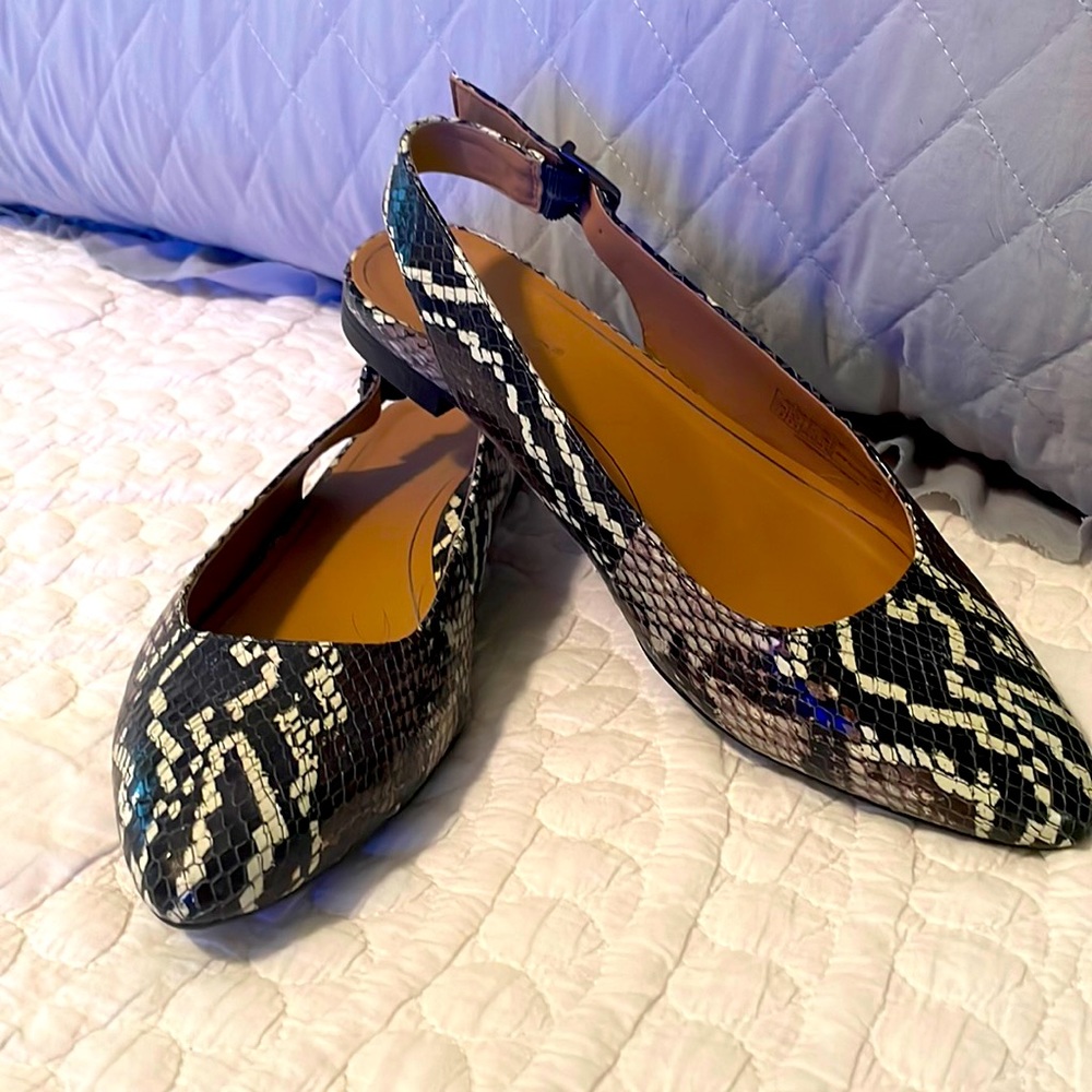 Snakeskin sling backs